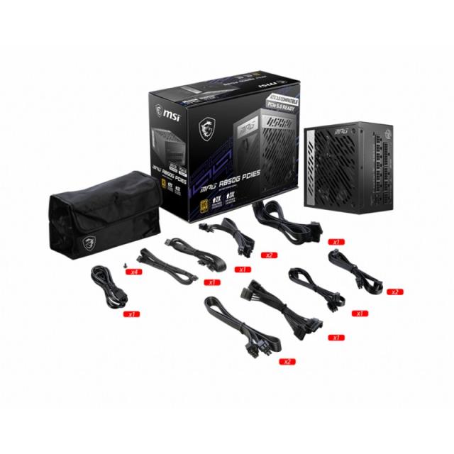 MSI - MPG A850G PCIE5 unidad de fuente de alimentación 850 W 24-pin ATX ATX Negro