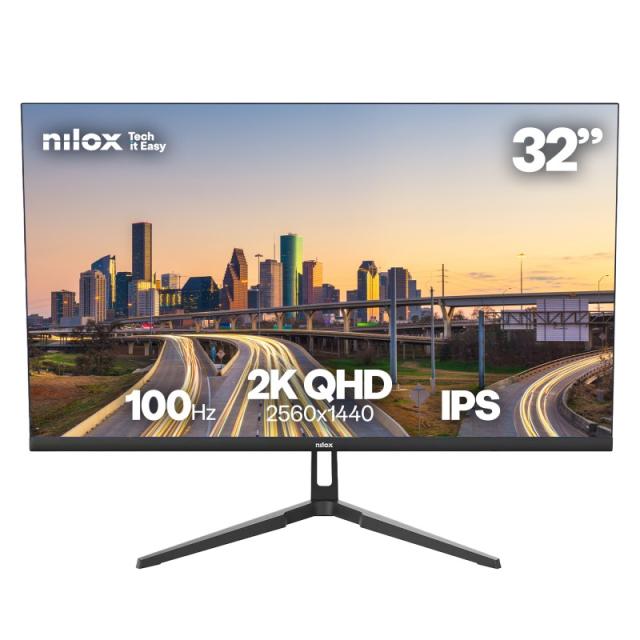Nilox - MONITOR 32 IPS 100 HZ HDMI Y DP pantalla para PC 81,3 cm (32") 2560 x 1440 Pixeles Quad HD LCD Negro