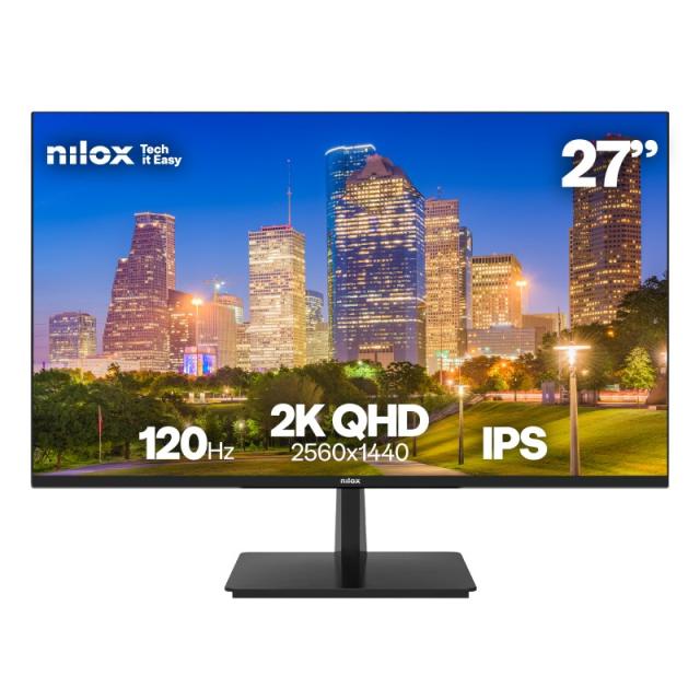 Nilox - MONITOR 27 2K IPS 120 HZ HDMI Y DP pantalla para PC 68,6 cm (27") 2560 x 1440 Pixeles Quad HD LCD Negro