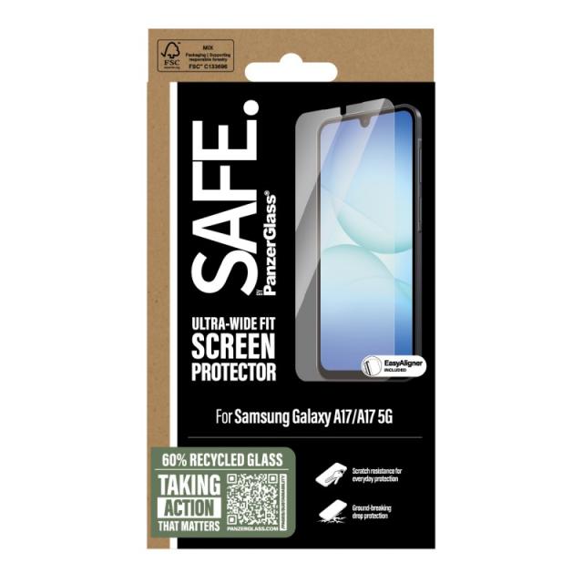 PanzerGlass - SAFE. by ® Screen Protector Samsung Galaxy A17 / A17 5G / Ultra-Wide Fit w. EasyAligner Protector de pantalla 1 pi