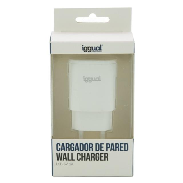 iggual - Cargador de pared 1xUSB 5V/2A (10W)