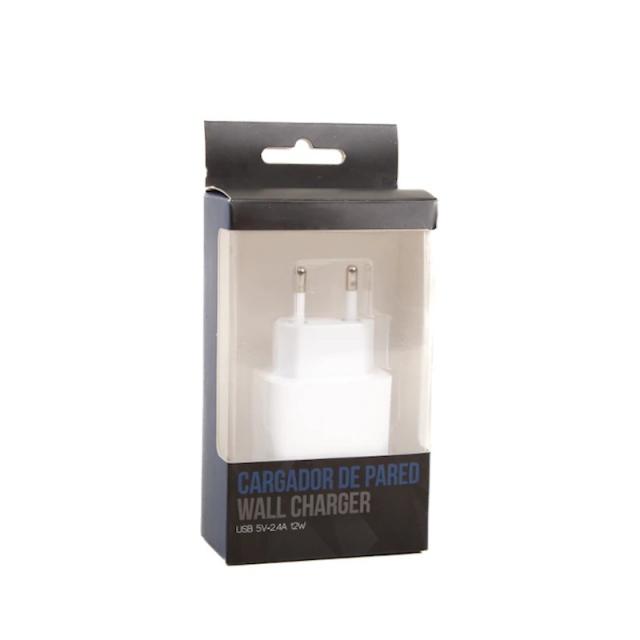 iggual - Cargador de pared 1xUSB 5V/2.4A (12W)