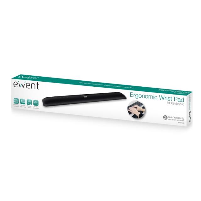 Ewent - EW3180 descansa muñecas Poliéster, Caucho Negro