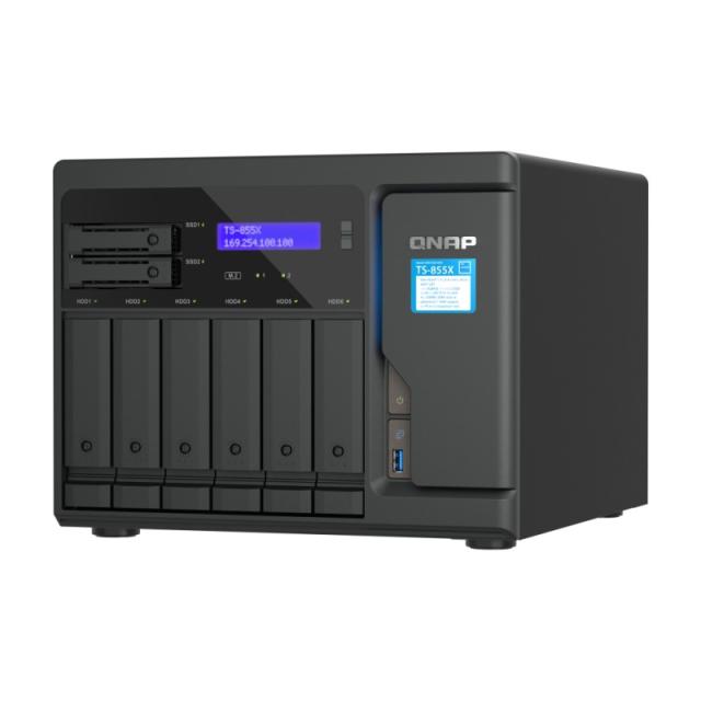 QNAP - TS-855X SAN Torre Intel Atom® C5125 8 GB DDR4 0 TB QNAP QTS Negro