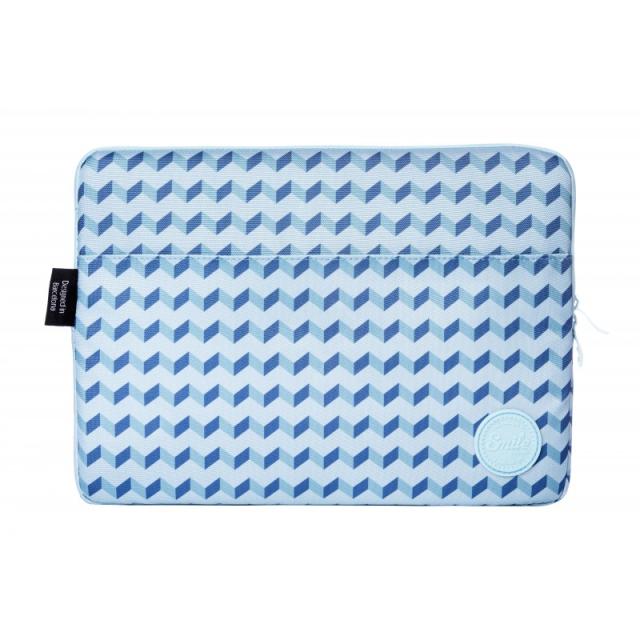 Smile - Funda Sleeve para Portátil y Tablet hasta 13-14 pulgadas estampado geométrico de color Azul