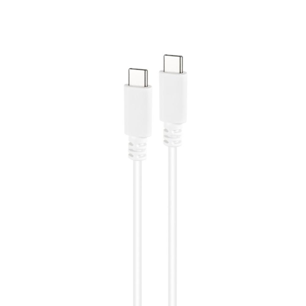 Nanocable - Cable USB 2.0 3A, tipo USB-C/M-USB-C/M, Blanco, 1.5 m