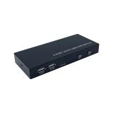 AISENS - Conmutador KVM HDMI 4K@60HZ USB 1U-2PC con fuente alimentación, Negro