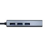 AISENS - Conversor USB 3.0 a ethernet gigabit 10/100/1000 Mbps + Hub 3 x USB 3.0, Gris, 15 cm