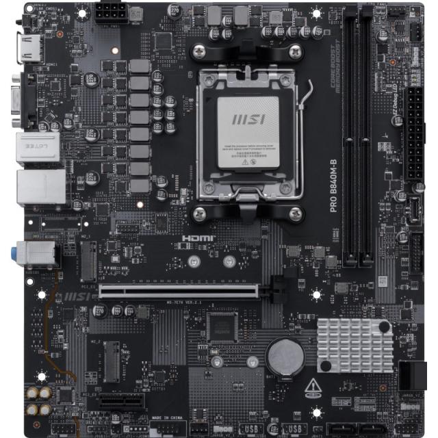 MSI - PRO B840M-B placa base AMD B840 Zócalo AM5 micro ATX