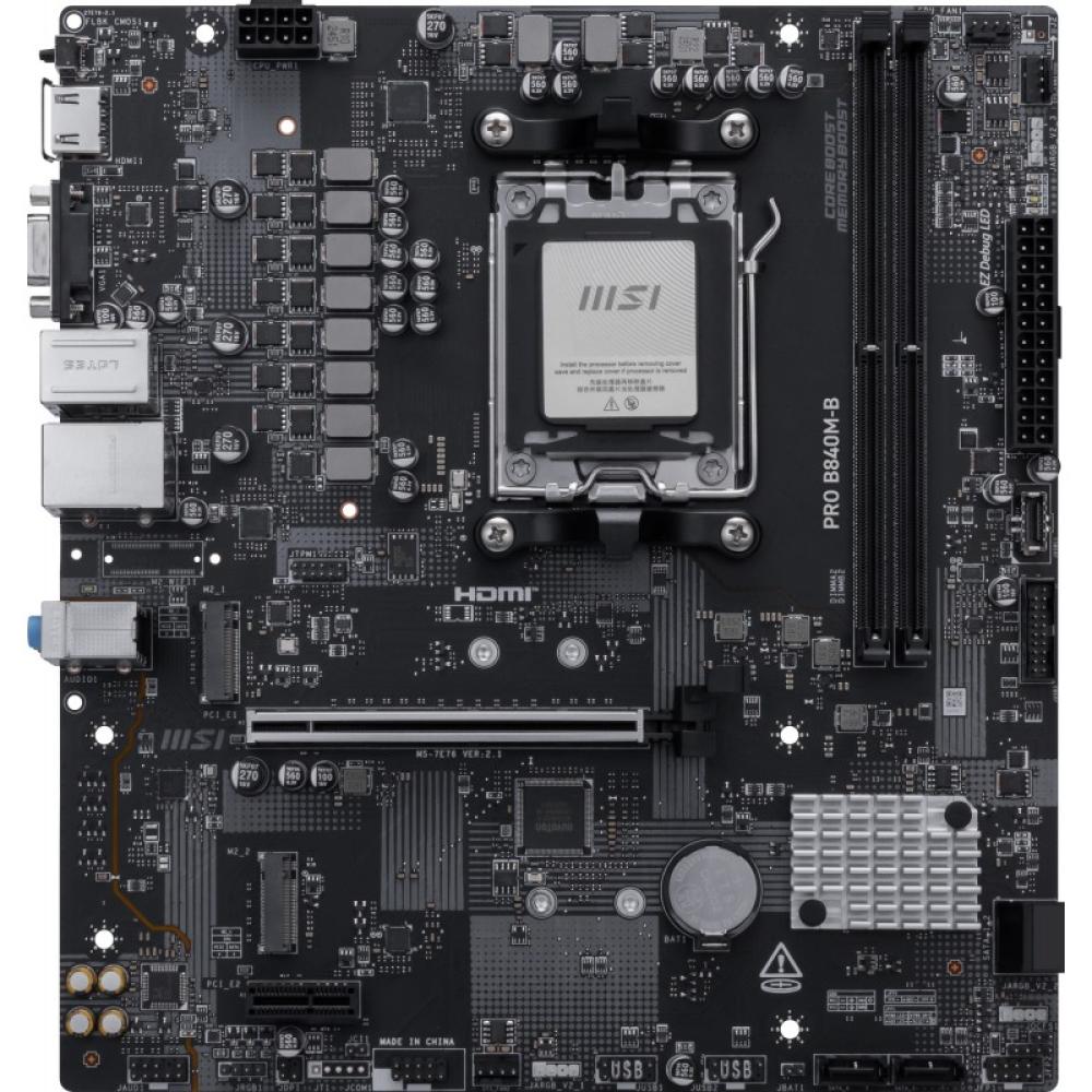 MSI - PRO B840M-B placa base AMD B840 Zócalo AM5 micro ATX