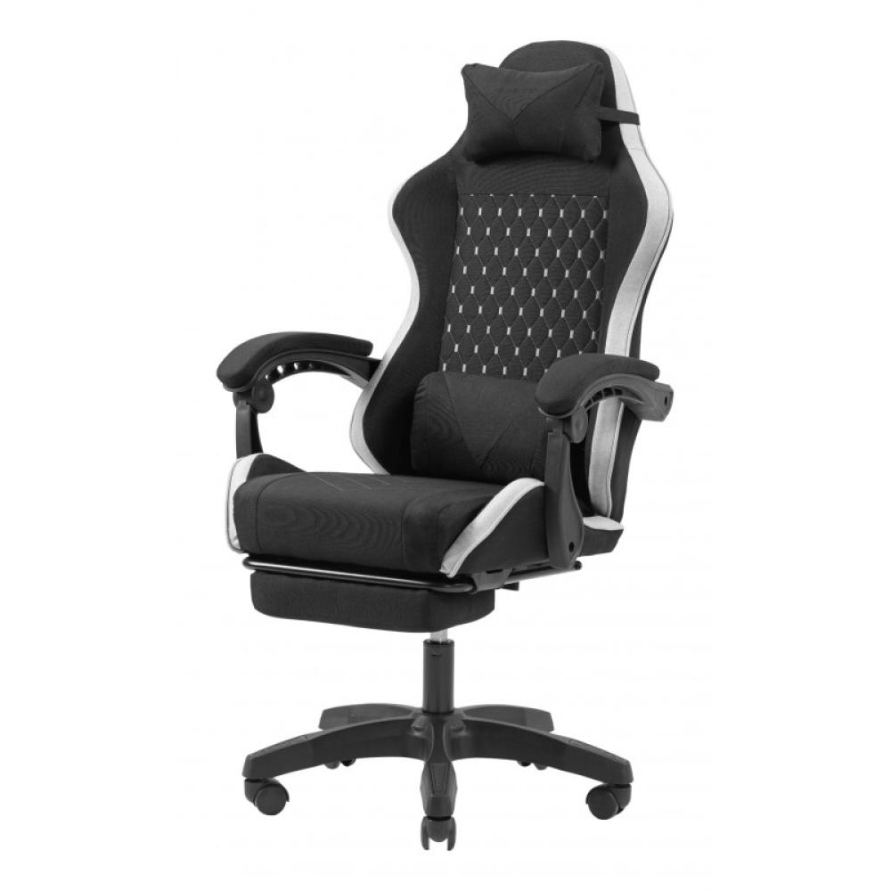 Mars Gaming - MGC-X Fabric Silla para videojuegos de PC Asiento acolchado Negro, Blanco