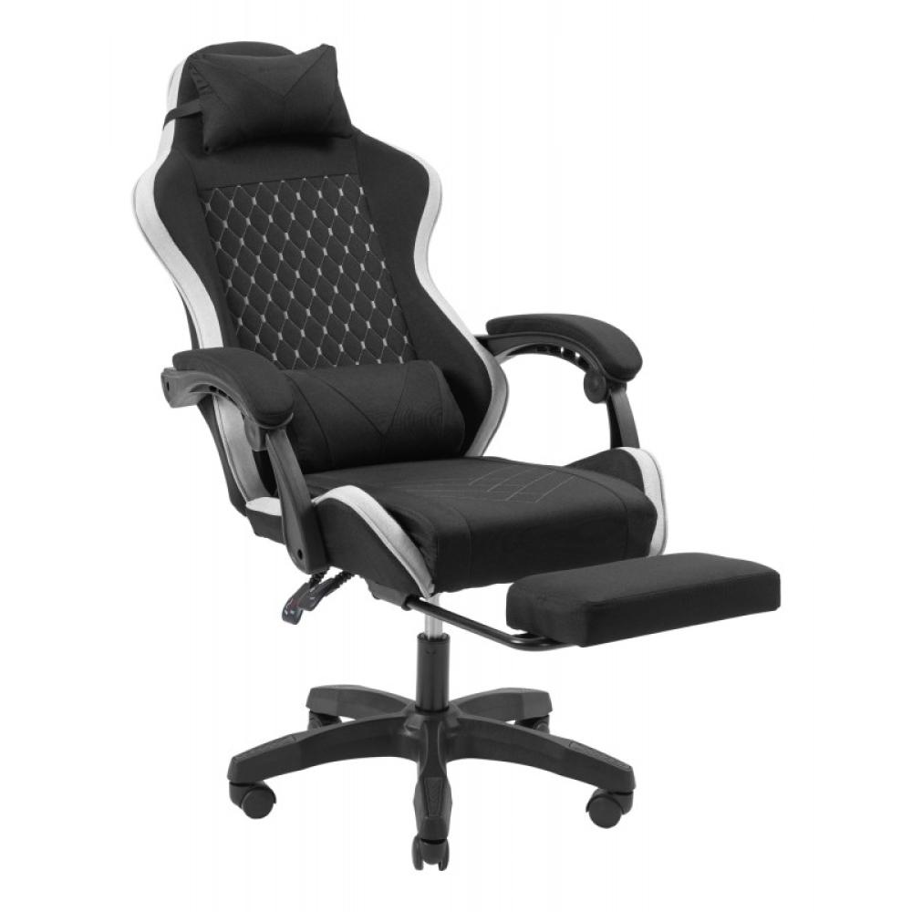 Mars Gaming - MGC-X Fabric Silla para videojuegos de PC Asiento acolchado Negro, Blanco