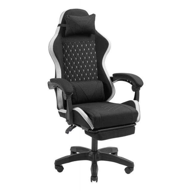 Mars Gaming - MGC-X Fabric Silla para videojuegos de PC Asiento acolchado Negro, Blanco