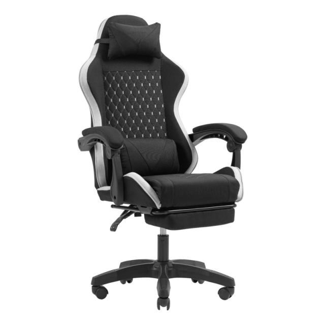 Mars Gaming - MGC-X Fabric Silla para videojuegos de PC Asiento acolchado Negro, Blanco