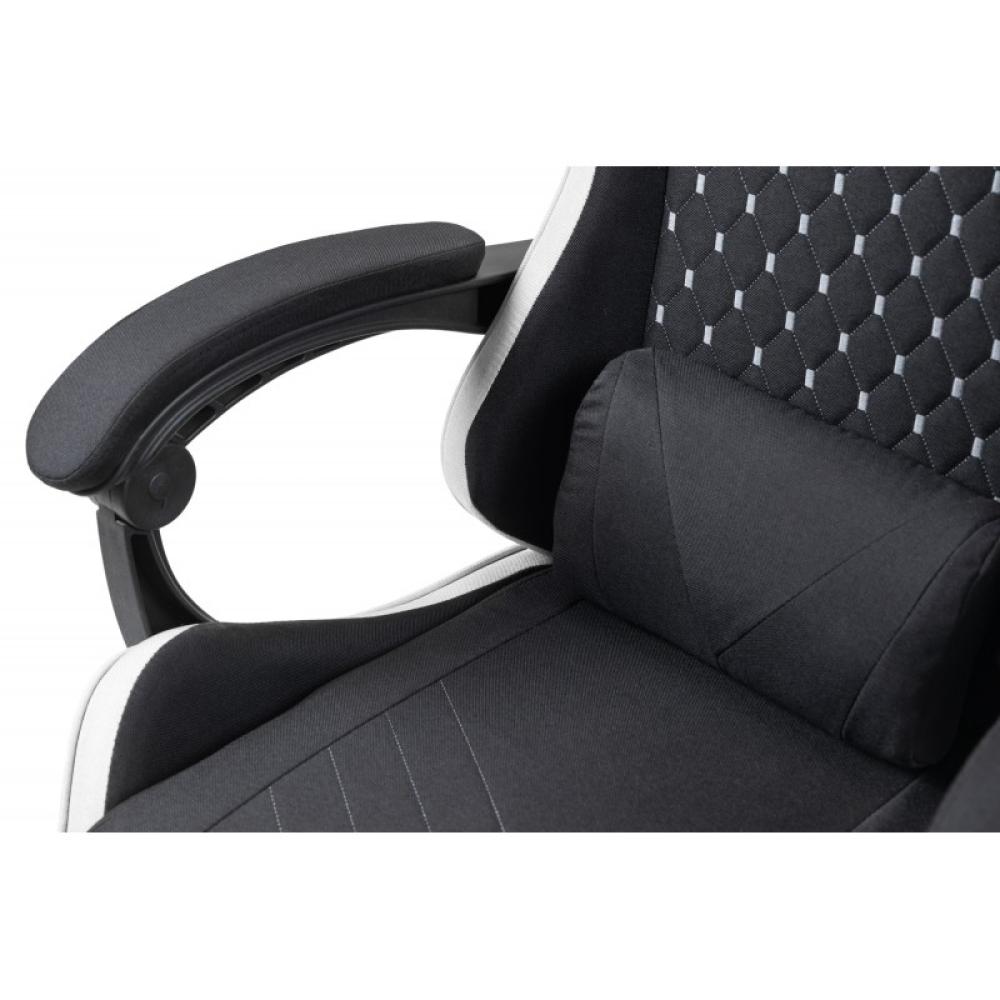Mars Gaming - MGC-X Fabric Silla para videojuegos de PC Asiento acolchado Negro, Blanco