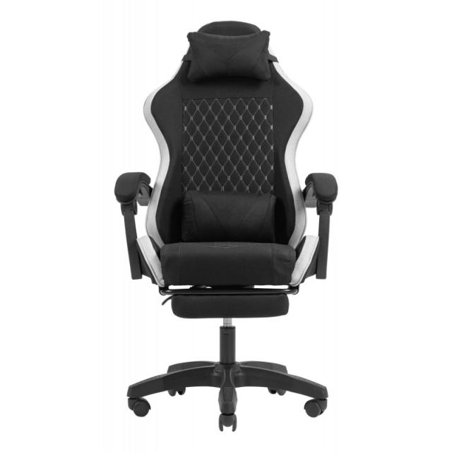 Mars Gaming - MGC-X Fabric Silla para videojuegos de PC Asiento acolchado Negro, Blanco