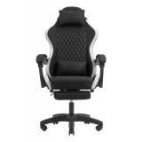 Mars Gaming - MGC-X Fabric Silla para videojuegos de PC Asiento acolchado Negro, Blanco