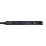 AISENS - Hub USB 3.0, Tipo A/M - 4 x Tipo A/H, Negro, 30 cm