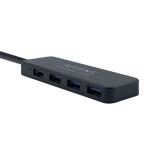 AISENS - Hub USB 3.0, Tipo A/M - 4 x Tipo A/H, Negro, 30 cm