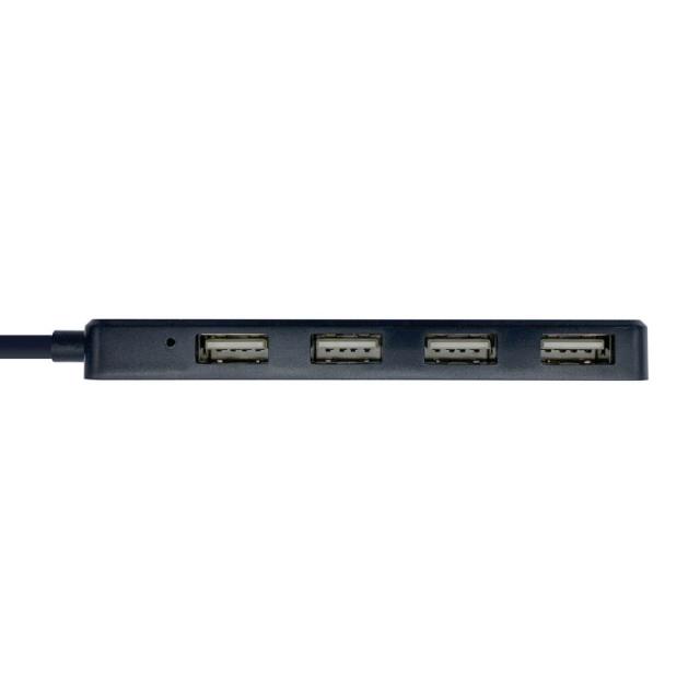 AISENS - Hub USB 2.0, Tipo A/M - 4 x Tipo A/H, Negro, 30 cm