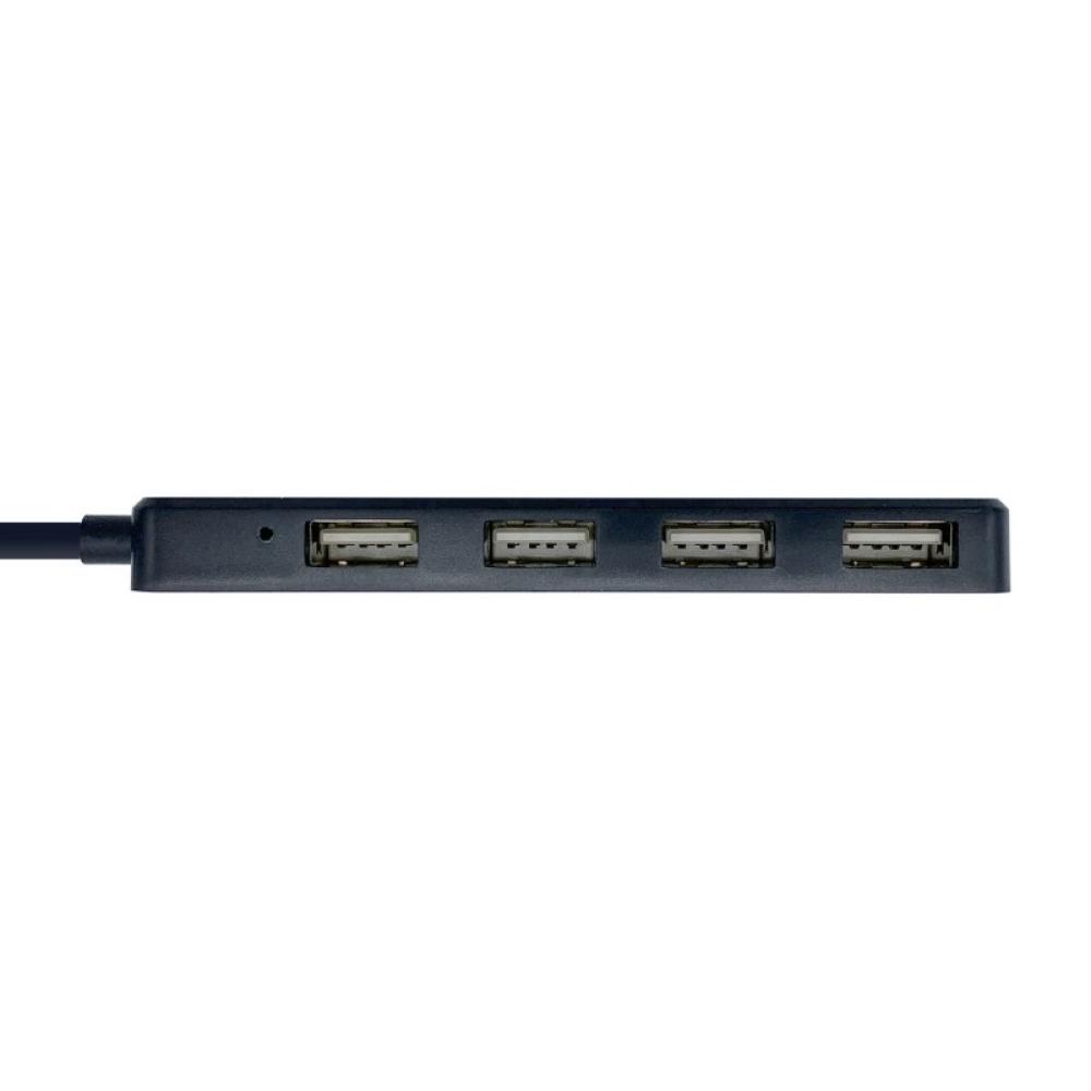 AISENS - Hub USB 2.0, Tipo A/M - 4 x Tipo A/H, Negro, 30 cm