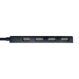 AISENS - Hub USB 2.0, Tipo A/M - 4 x Tipo A/H, Negro, 30 cm