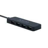 AISENS - Hub USB 2.0, Tipo A/M - 4 x Tipo A/H, Negro, 30 cm