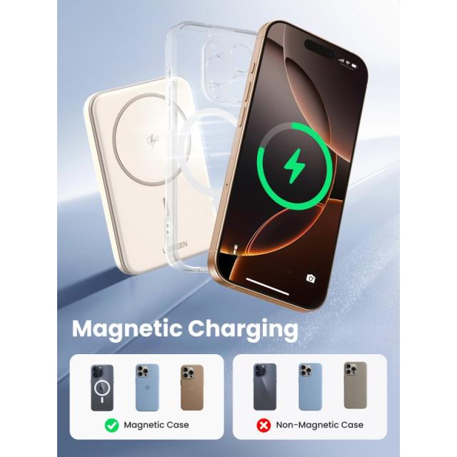 Ugreen - 25207 batería externa 5000 mAh Cargador inalámbrico Negro