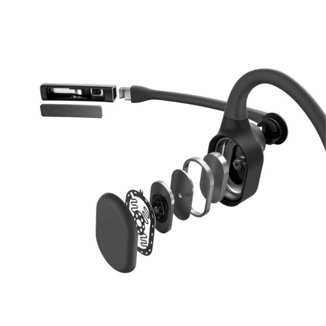 SHOKZ - OpenComm2 2025 Upgrade Auriculares Inalámbrico gancho de oreja Oficina/Centro de llamadas Bluetooth Negro