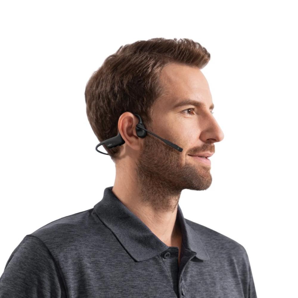 SHOKZ - OpenComm2 2025 Upgrade Auriculares Inalámbrico gancho de oreja Oficina/Centro de llamadas Bluetooth Negro