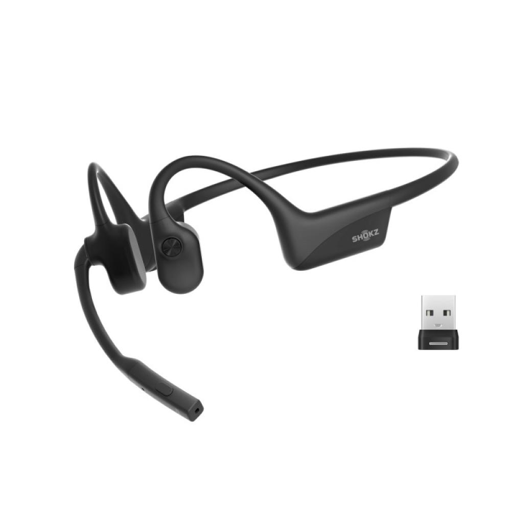 SHOKZ - OpenComm2 UC 2025 Upgrade Auriculares Inalámbrico gancho de oreja Oficina/Centro de llamadas Bluetoo - C120-AA-BK-EU-000