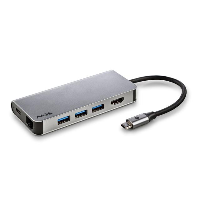 NGS - WONDER DOCK 8 USB 2.0 Type-C Plata