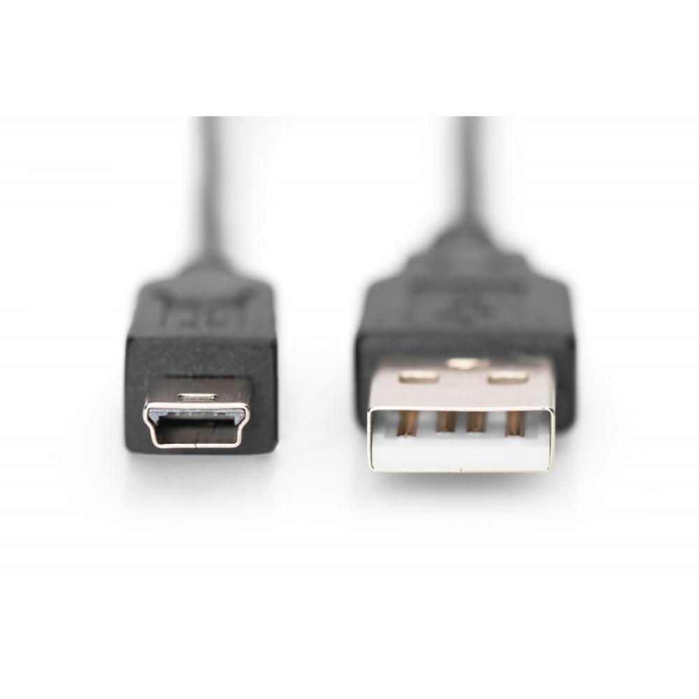Digitus - Cable de conexión USB-A - Mini-B, 1,8 m - AK-300130-018-S