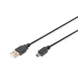 Digitus - Cable de conexión USB-A - Mini-B, 1,8 m - AK-300130-018-S