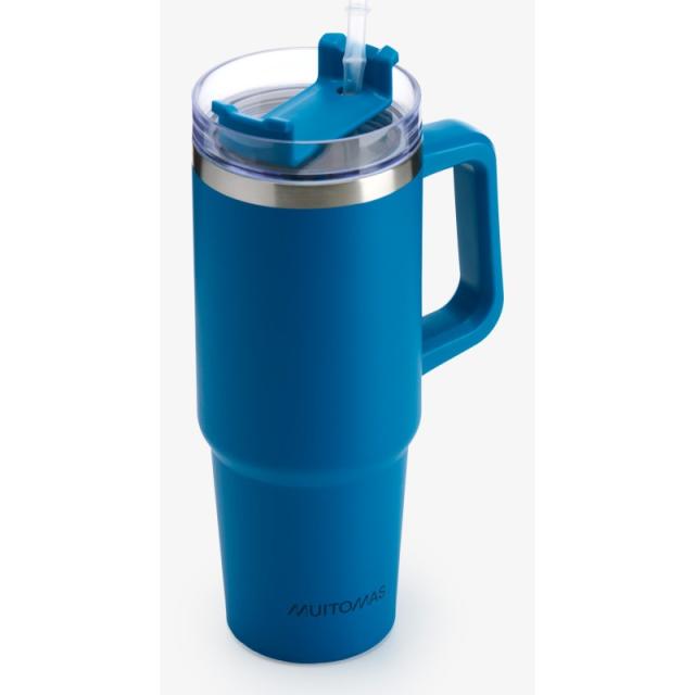 Muitomas - TRAVELMUG900BL taza de viaje 900 ml Azul Acero inoxidable