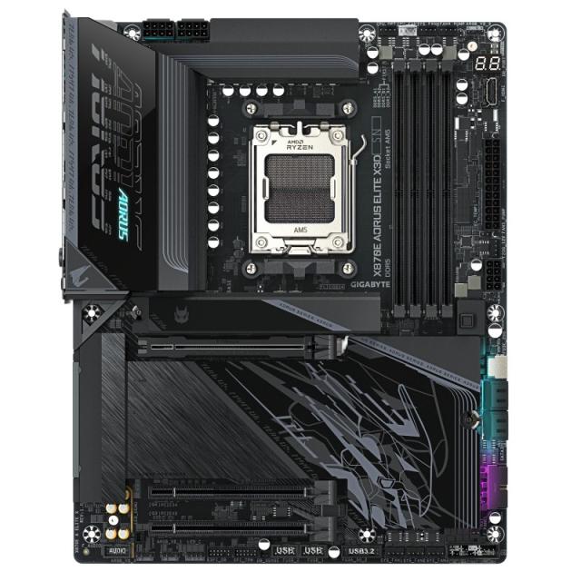 GIGABYTE - X870E AORUS ELITE X3D Placa Base – Compatible con procesadores AMD Ryzen 9000, VRM digital de 16+2+2 fases, hasta 900