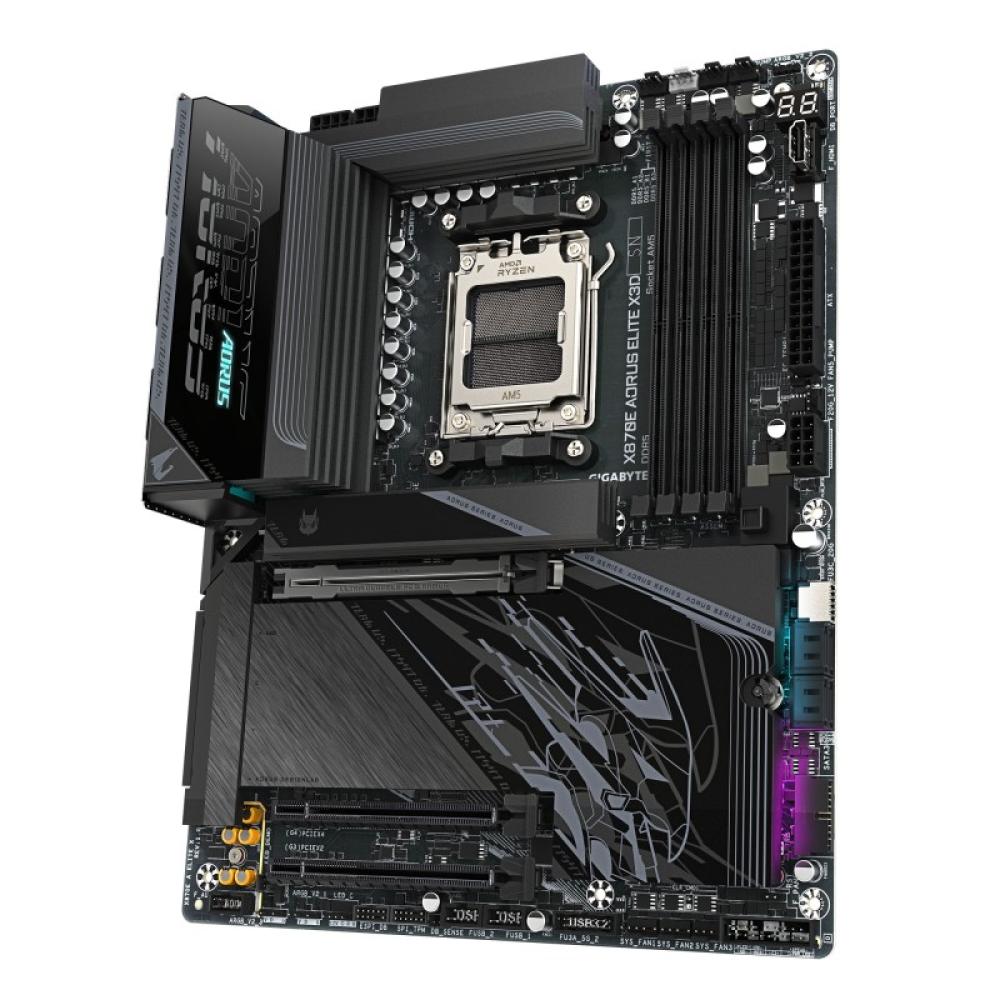 GIGABYTE - X870E AORUS ELITE X3D Placa Base – Compatible con procesadores AMD Ryzen 9000, VRM digital de 16+2+2 fases, hasta 900