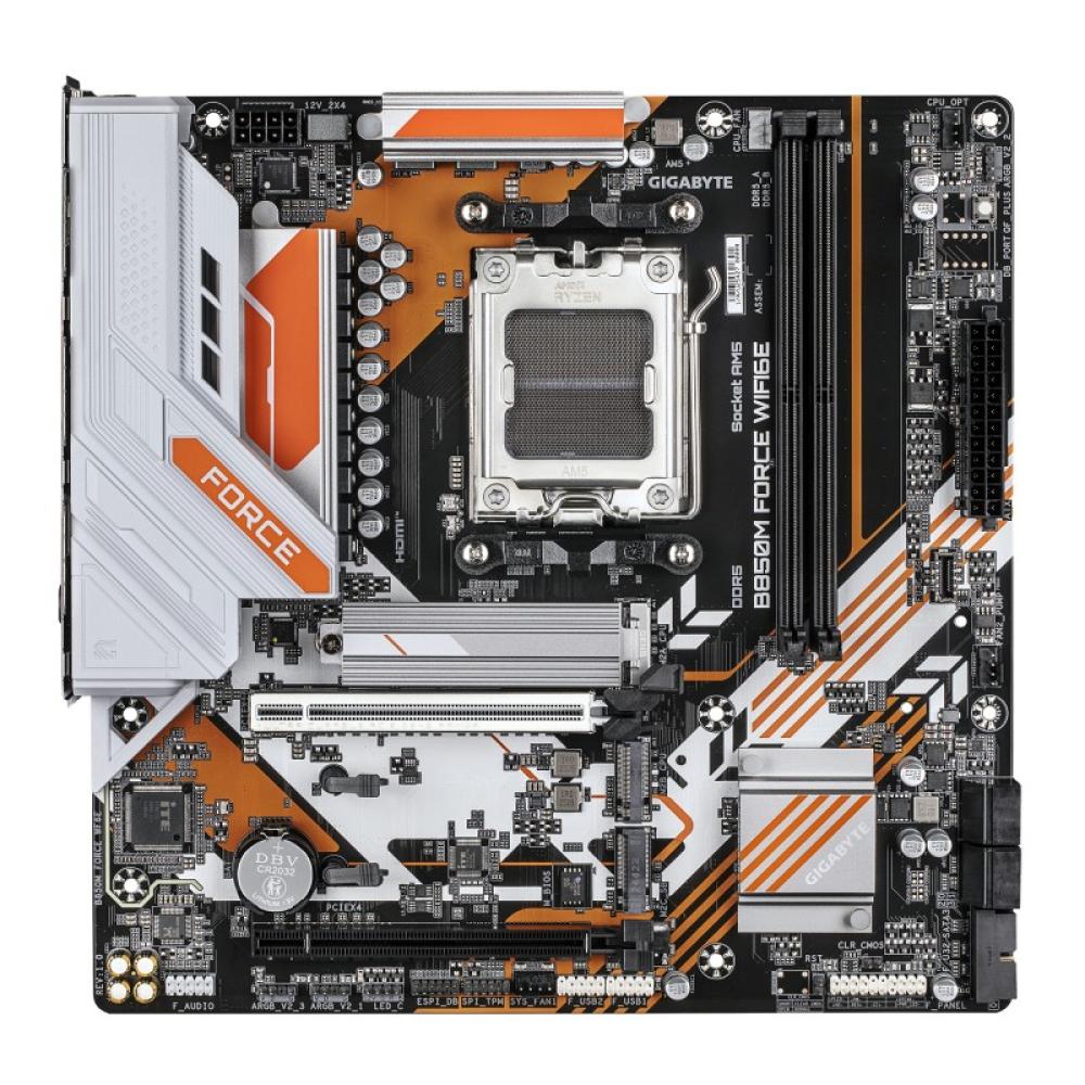GIGABYTE - B850M FORCE WIFI6E Placa Base – Compatible con procesadores AMD Ryzen serie 9000, VRM digital de 8+2+2 fases, hasta 9