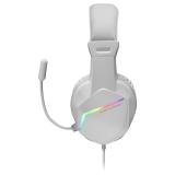 Mars Gaming - MH122 Blanco, Cascos Gaming FRGB Over Ear con Micrófono, Sonido HiFi, Cancelación de Sonido, Ultraligeros, PS4 PS5