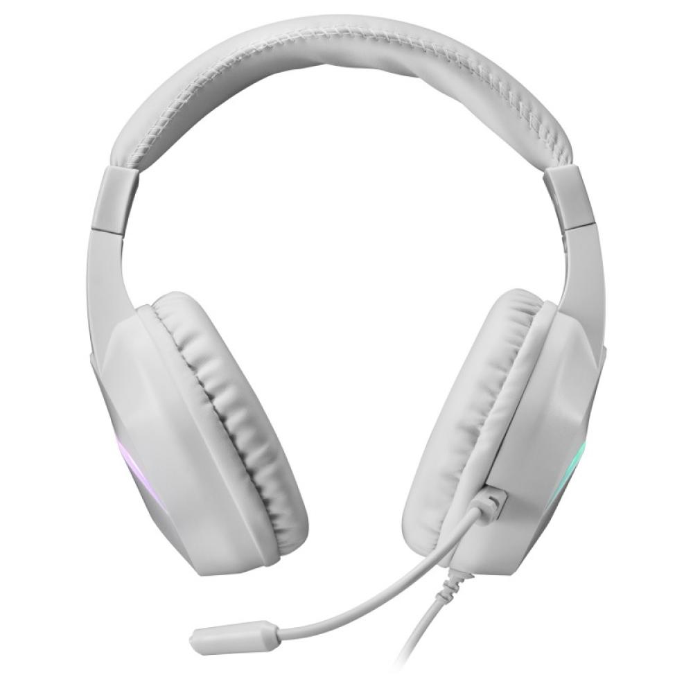 Mars Gaming - MH122 Blanco, Cascos Gaming FRGB Over Ear con Micrófono, Sonido HiFi, Cancelación de Sonido, Ultraligeros, PS4 PS5