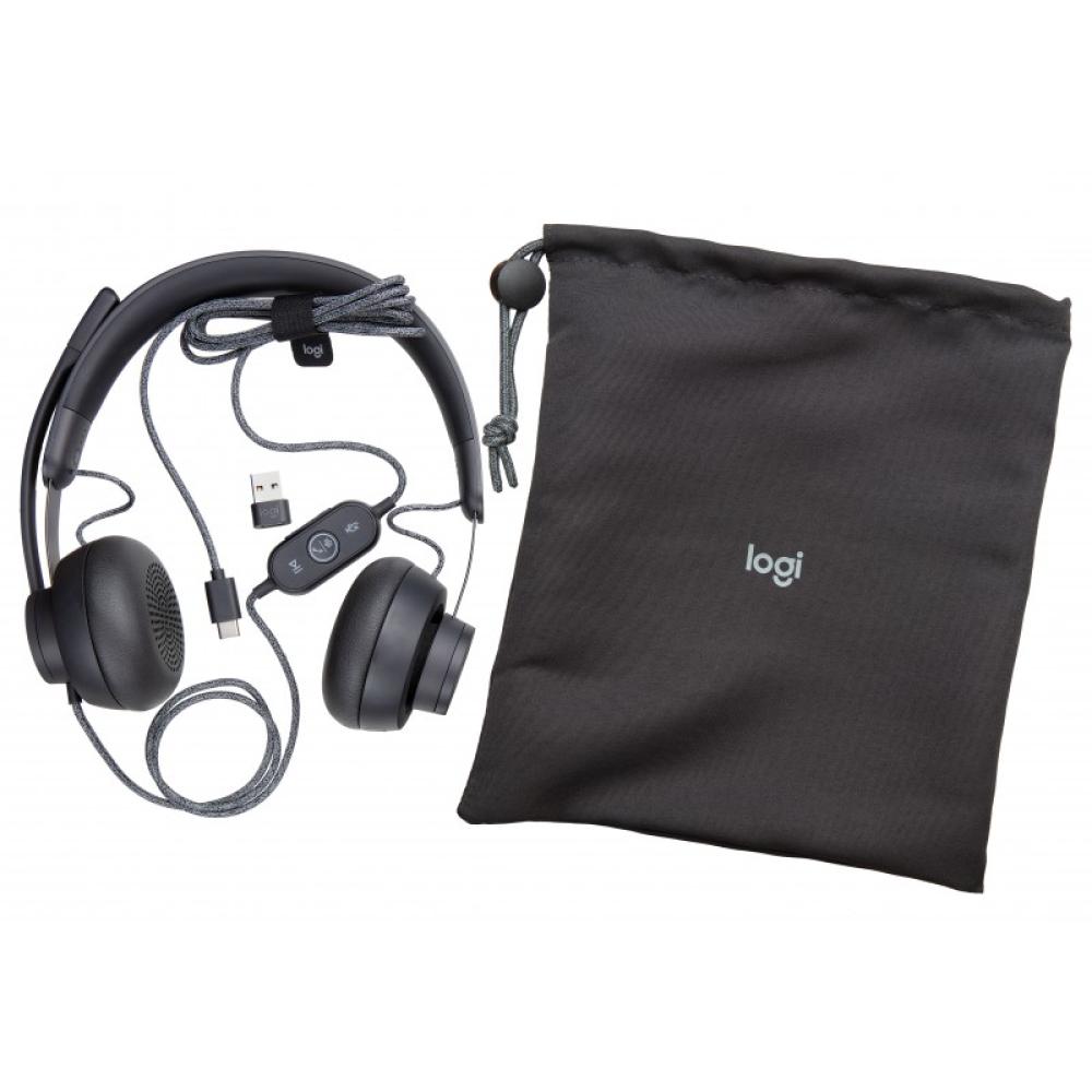 Logitech - 981-000870 auricular y casco Auriculares Alámbrico Diadema Llamadas/Música USB Tipo C Grafito