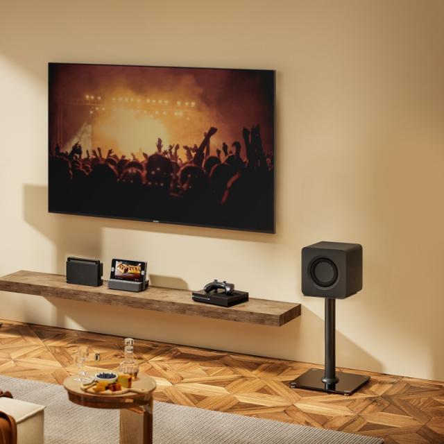 AISENS - Soporte Universal De Suelo Para Altavoces, Negro - SPK10U-431