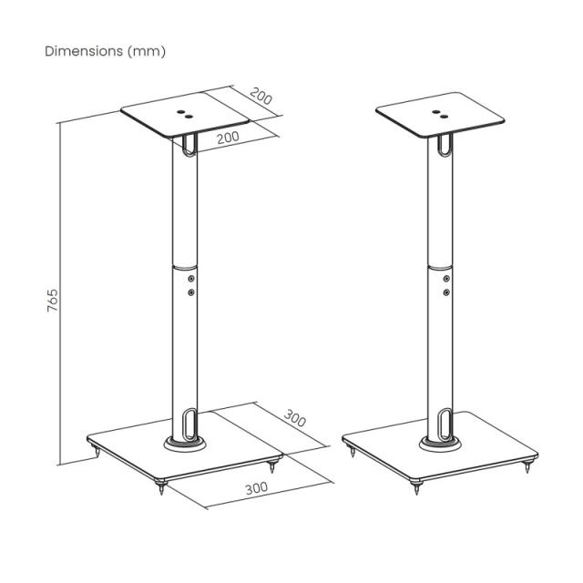 AISENS - Soporte Universal De Suelo Para Altavoces, Negro - SPK11U-433