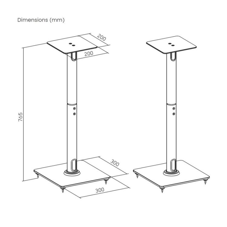 AISENS - Soporte Universal De Suelo Para Altavoces, Negro - SPK11U-433