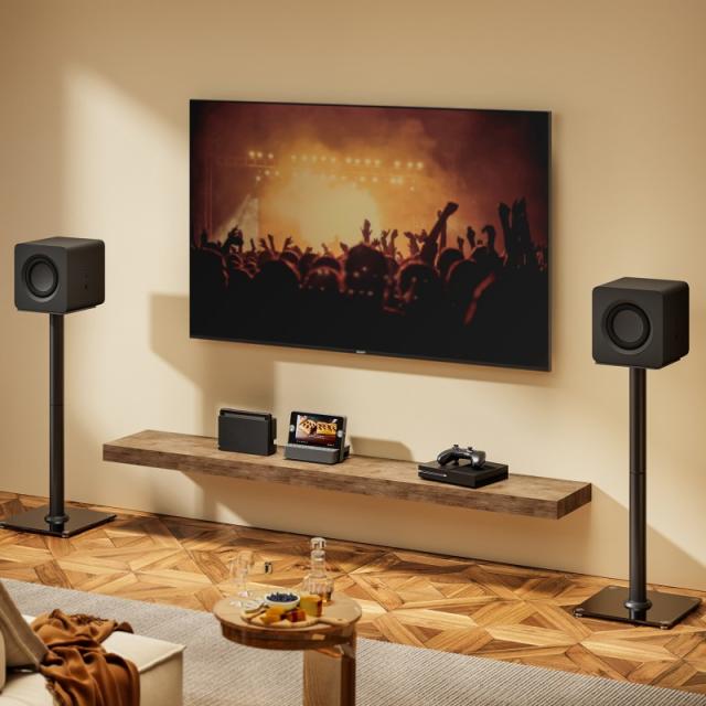 AISENS - Soporte Universal De Suelo Para Altavoces, Negro - SPK11U-433