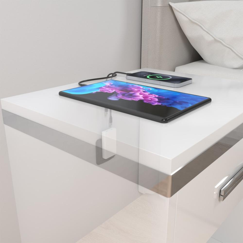 AISENS - Cargador De Pared GaN Ultra Delgado 65W, 2xUSB-C PD3.0 QC4.0, Blanco