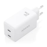 AISENS - Cargador GaN 65W, 2xUSB-C PD3.0 QC4.0, Blanco
