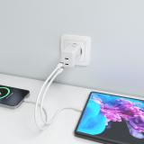 AISENS - Cargador GaN 65W, 2xUSB-C PD3.0 QC4.0, Blanco
