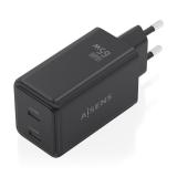 AISENS - Cargador GaN 65W, 2xUSB-C PD3.0 QC4.0, Negro