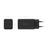 AISENS - Cargador GaN 65W, 2xUSB-C PD3.0 QC4.0, Negro